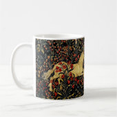 Medieval Unicorn Midnight Floral Garden Koffiemok (Links)