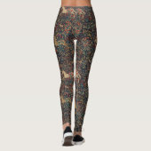 Medieval Unicorn Midnight Floral Garden Leggings (Achterkant)