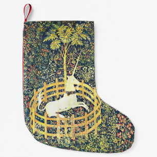 Medieval Unicorn Tapestry - Stocking Kleine Kerstsok