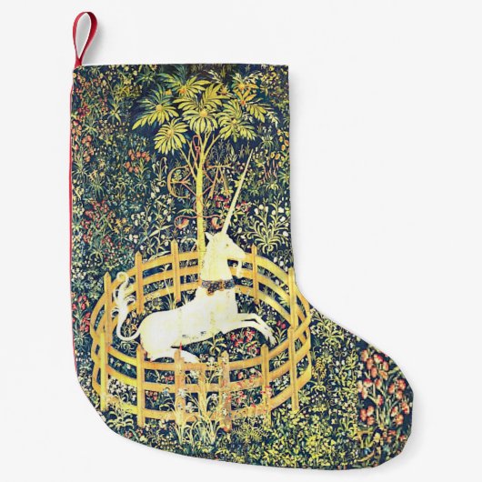 Medieval Unicorn Tapestry - Stocking Kleine Kerstsok (Voorkant)