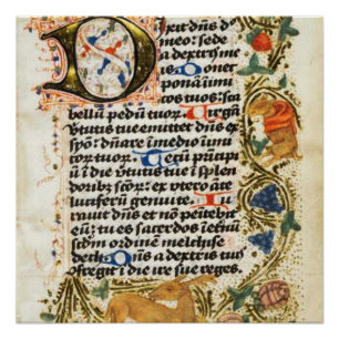 Medieval verlicht manuscript perfect poster