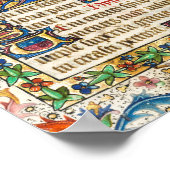 Medieval verlicht manuscript poster (Hoek)