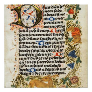 Medieval verlicht Poster Manuscript