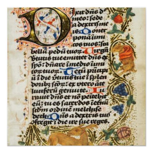 Medieval verlicht Poster Manuscript (Voorkant)