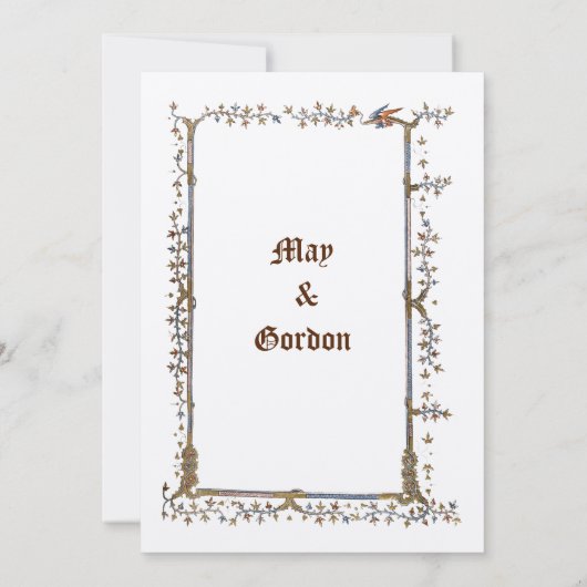 Medieval verlichte dragoweddenschappen kaart (Achterkant)