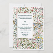 Medieval verlichte Floral Border Wedding Kaart (Voorkant)