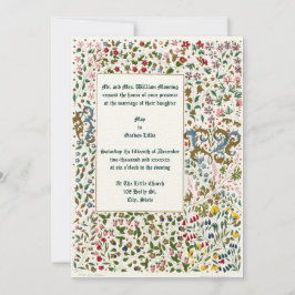 Medieval verlichte Floral Border Wedding Kaart