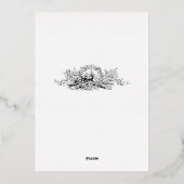 Medieval verlichte vogels en bloemen huwelijk folie uitnodiging (Achterkant)