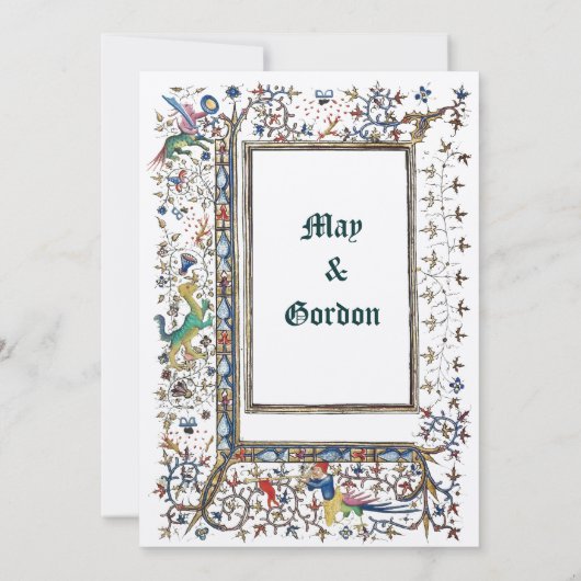 Medieval verlichte weddenschappen kaart (Achterkant)