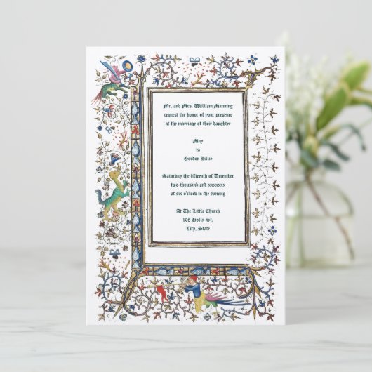 Medieval verlichte weddenschappen kaart (Staand voorkant)