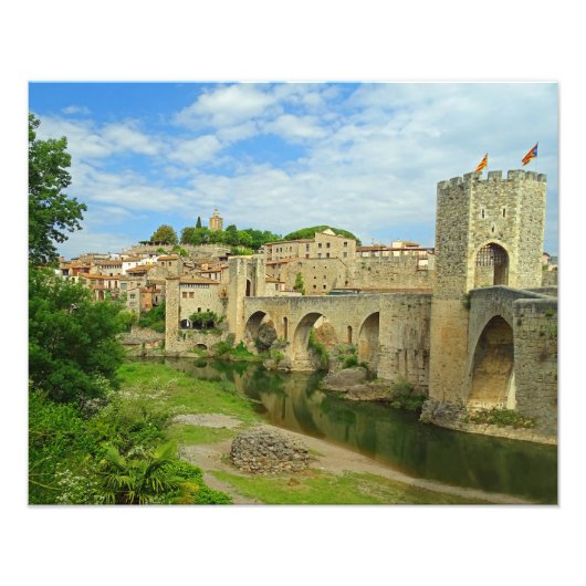Medieval Village Besalú Spain Foto Afdruk (Voorkant)