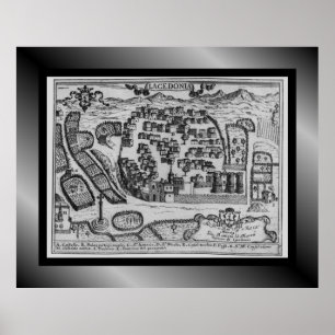 Medieval Village Map ~ Lacedonia ~ Italy~ Poster