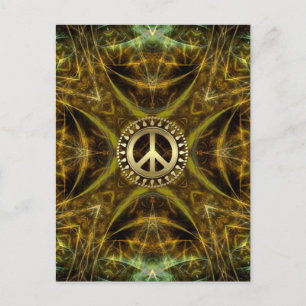 Medieval Vision Golden Peace Symbol Briefkaart