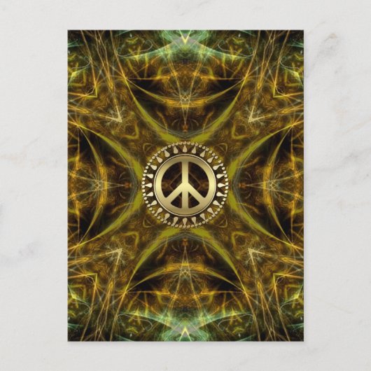 Medieval Vision Golden Peace Symbol Briefkaart (Voorkant)