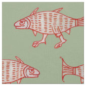 Medieval Walking Fish on Green Stof (Close Up)