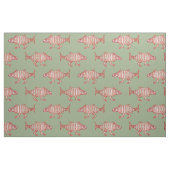 Medieval Walking Fish on Green Stof (Fat Quarter)