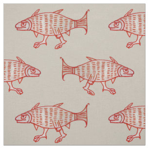 Medieval Walking Fish op het perkament Stof