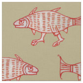 Medieval Walking Fish op Tan Stof (Close Up)
