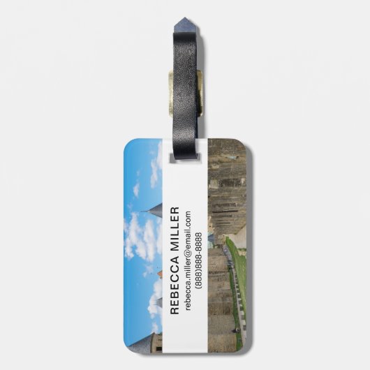 Medieval walls van Carcassonne Bagagelabel (Achterkant verticaal)