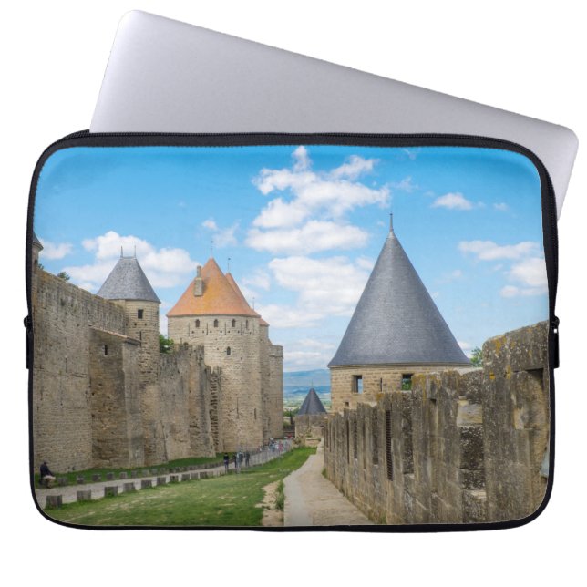 Medieval walls van Carcassonne Laptop Sleeve (Voorkant)
