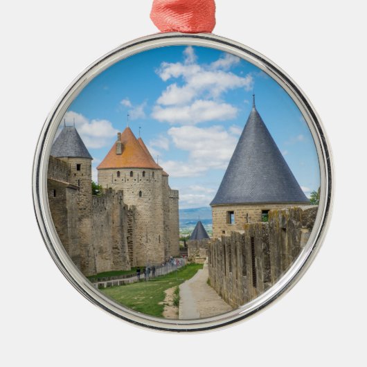 Medieval walls van Carcassonne Metalen Ornament (Voorkant)