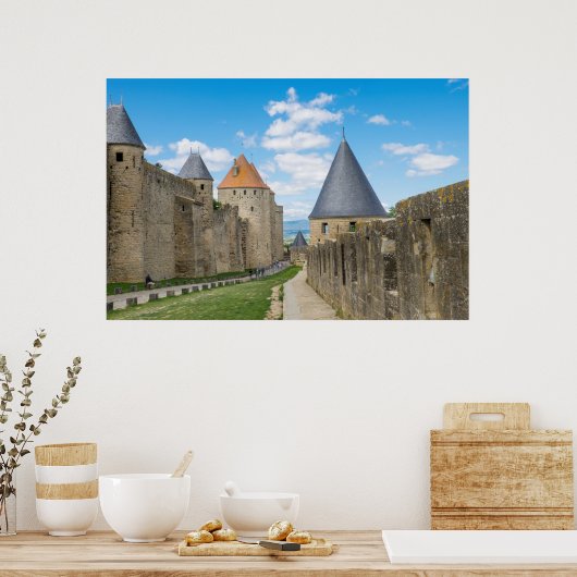 Medieval walls van Carcassonne Poster (Keuken)
