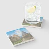 Medieval walls van Carcassonne Stenen Onderzetter (Zijkant)