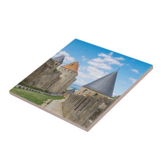 Medieval walls van Carcassonne Tegeltje (Zijkant)