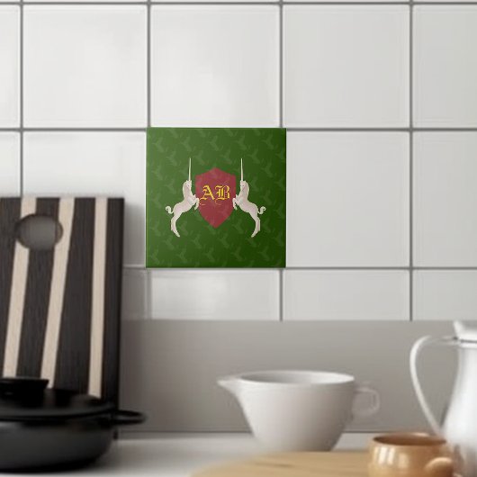 Medieval wapenmonogram tegeltje