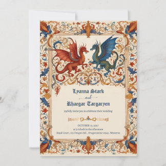 Medieval Wedding Invitation, Ancient Manuscript Kaart