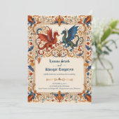 Medieval Wedding Invitation, Ancient Manuscript Kaart (Staand voorkant)