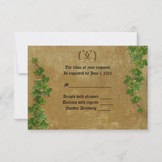 Medieval Wedding Invitation RSVP (Achterkant)