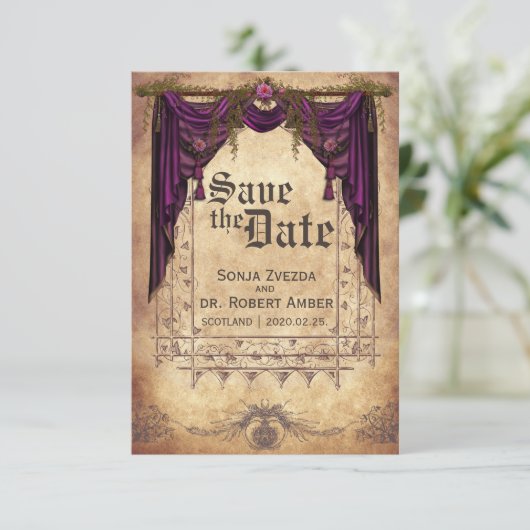 Medieval Wedding Save the Date uitnodiging (Staand voorkant)