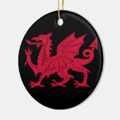 Medieval Welsh Dragon gepersonaliseerd Keramisch Ornament (Links)