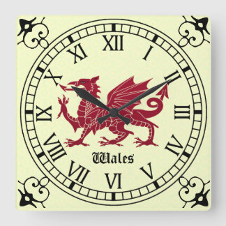 Medieval Welsh Dragon Wall klok - Romeinse cijfers
