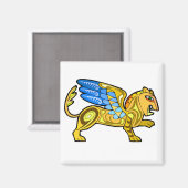 Medieval Winged Lion Griffin Magneet (Voorkant / Achterkant)
