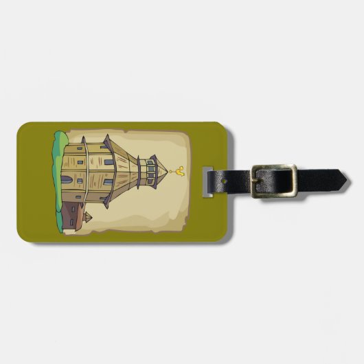 Medieval Wooden Watchtower and Fortress Bagagelabel (Voorkant horizontaal)