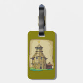 Medieval Wooden Watchtower and Fortress Bagagelabel (Achterkant verticaal)