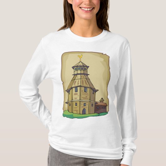 Medieval Wooden Watchtower and Fortress T-shirt (Voorkant)