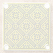 Medieval Yellow Black Lilies Romanesque Pattern Glazen Onderzetter (Achterkant)