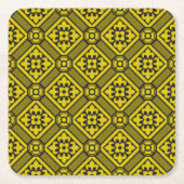 Medieval Yellow Black Lilies Romanesque Pattern Kartonnen Onderzetters (Voorkant)