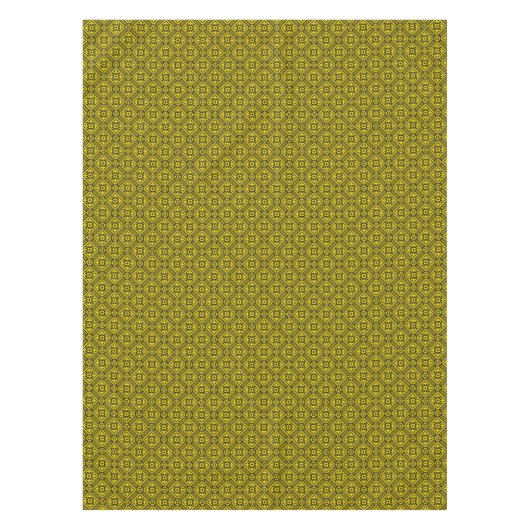 Medieval Yellow Black Lilies Romanesque Pattern Ta Tafelkleed (Voorkant)