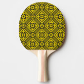 Medieval Yellow Black Lilies Romanesque Pattern Tafeltennisbatje (Voorkant)