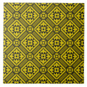 Medieval Yellow Black Lilies Romanesque Pattern Tegeltje (Voorkant)