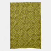 Medieval Yellow Black Lilies Romanesque Pattern Theedoek (Verticaal)