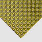 Medieval Yellow Black Lilies Romanesque Pattern Tissuepapier (Detail)