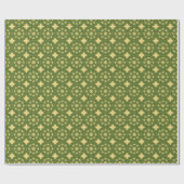 Medieval Yellow Green Rosette Flower Pattern Cadeaupapier (Vlak)