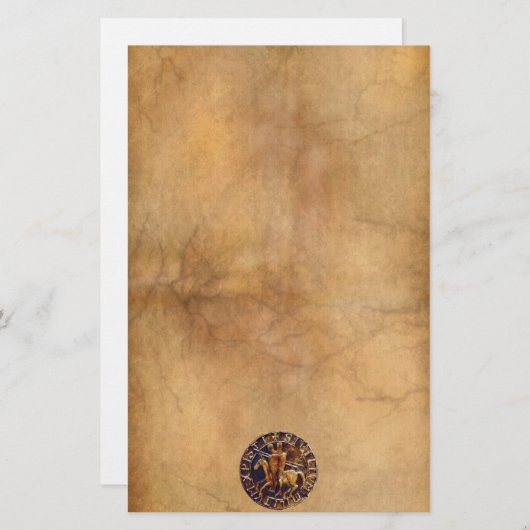 Medieval zegel van de Templar van de Knachten Briefpapier (Voorkant / Achterkant)