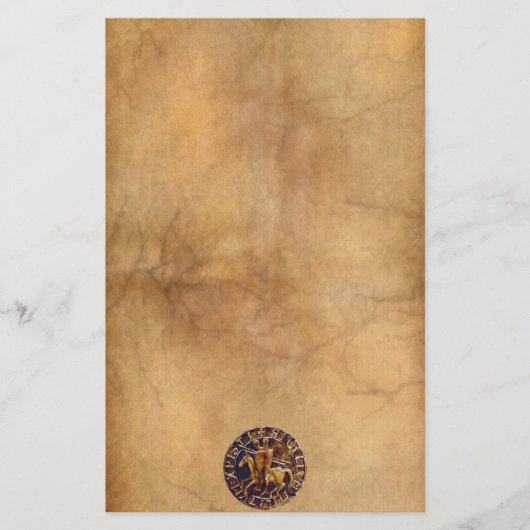 Medieval zegel van de Templar van de Knachten Briefpapier (Voorkant)