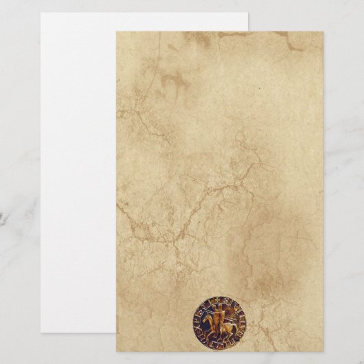 Medieval zegel van de Templar van de Knachten Briefpapier (Voorkant / Achterkant)